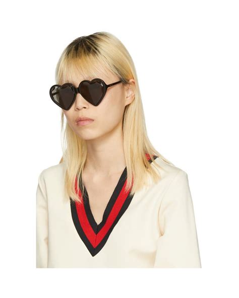 gucci black heart sunglasses|gucci authentic sunglasses.